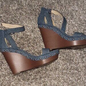 🎉 JESSICA SIMPSON DENIM WEDGE HEELS